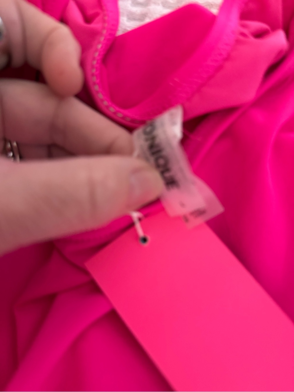 Younique Pink Tie-Shoulder High-Waist Bikini Set - Picture 6 of 8